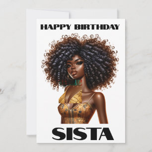 Happy birthday sista black woman melanin queens invitation