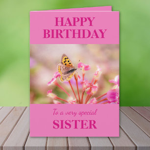 Happy Birthday Sister Butterfly  Card