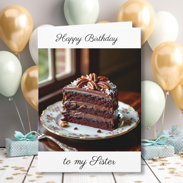 Happy Birthday Sister | Chocolate Cake Card (Creator Uploaded)