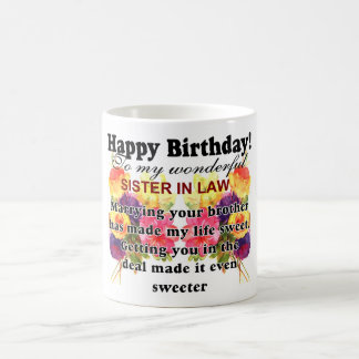 Happy birthday sister in law coffee mug