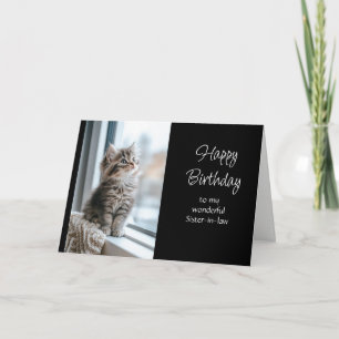 Happy Birthday Sister-in-law Custom Special Kitty  Card
