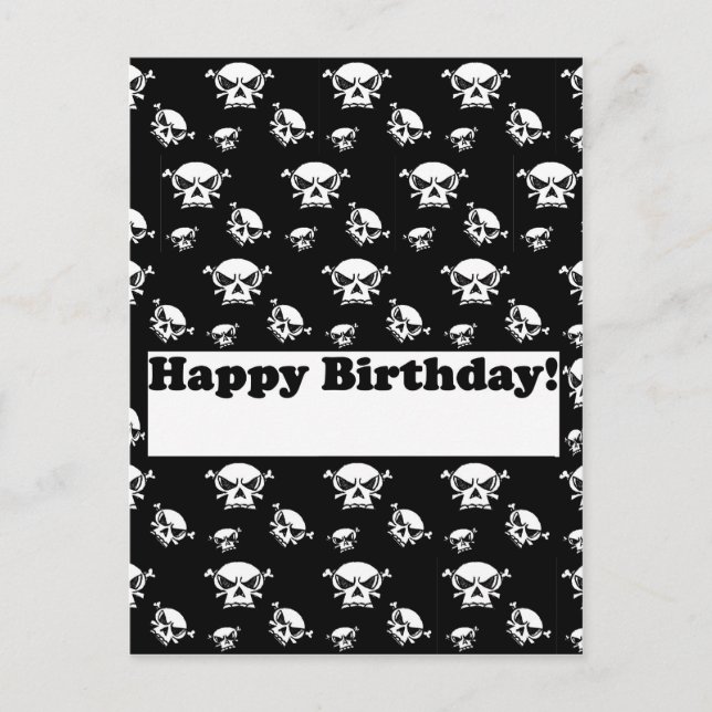 Happy Birthday Skulls Template Postcard (Front)