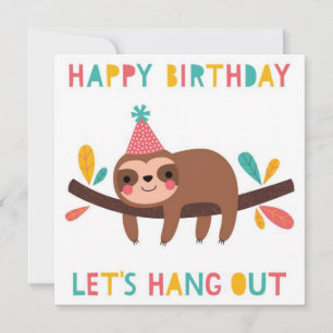 Happy Birthday Sloth Card