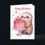 Happy Birthday Sloth Card<br><div class="desc">Cute Happy Birthday Sloth background</div>