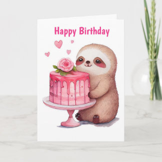 Happy Birthday Sloth Card