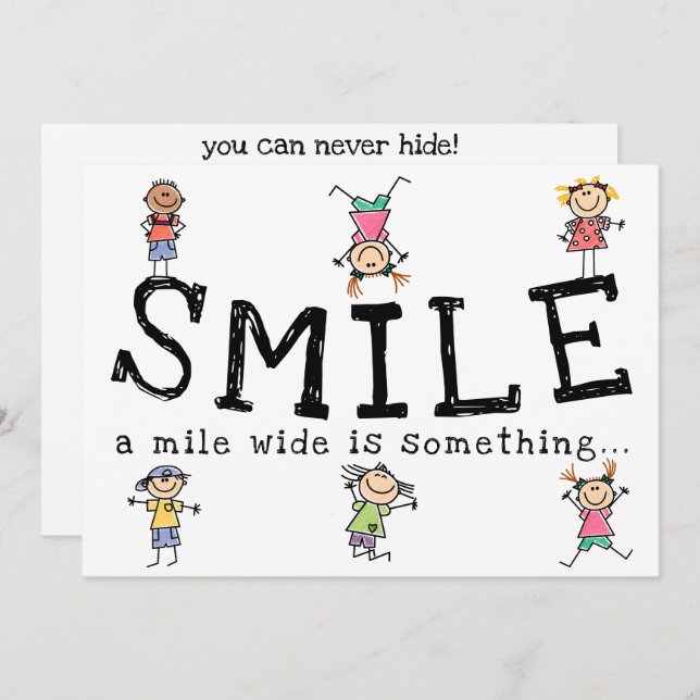 Happy Birthday Smile A Mile Wide Is Something... Holiday Card (Front/Back)