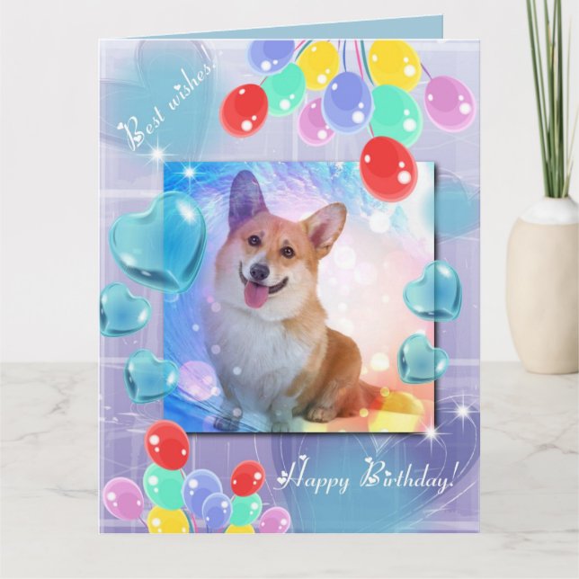 Happy Birthday Smiling Corgi Card (Front)