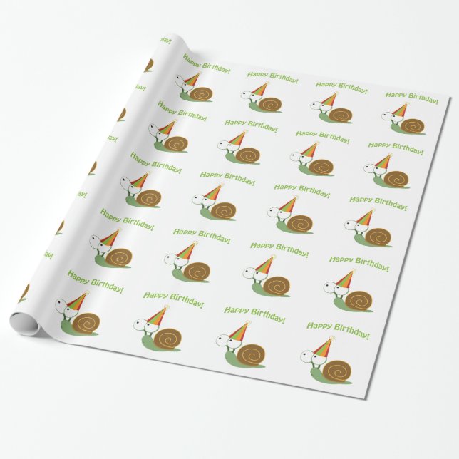 Happy Birthday! Snail Wrapping Paper (Unrolled)