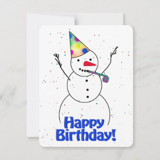 Happy Birthday Snowman Invitation