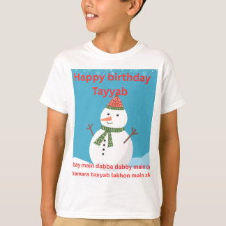 Happy Birthday Snowman T-Shirt | Cute Winter Birth