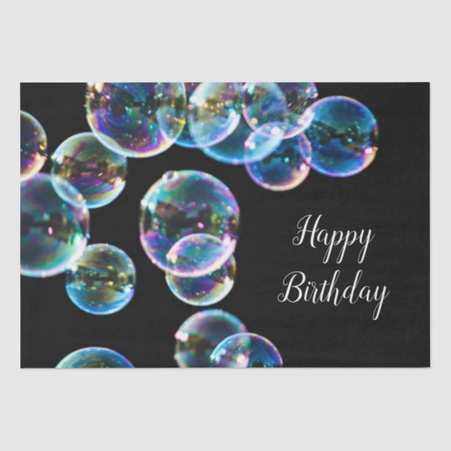 Happy Birthday Soap Bubble Gift  Tissue Paper (Front)