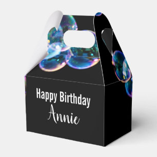 Happy Birthday Soap Bubbles with Custom Name Favour Box