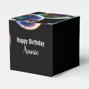 Happy Birthday Soap Bubbles with Custom Name Favour Box