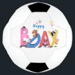 Happy Birthday Soccer Ball Gift Baby Bears Party<br><div class="desc">Happy Birthday Soccer Ball - Baby Bears Party Celebration Fun Drawing Cute Bear - Choose / Add Your Unique Text / Name / Year / Colour - Make Your Special Gift - Resize and move or remove and add elements / image with customisation tool ! - Drawing and Design by...</div>