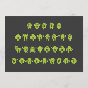 Happy Birthday Software Developer (Bugdroid) Invitation