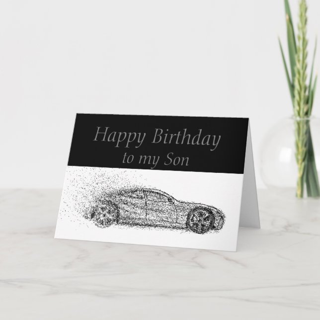Happy Birthday Son Classic Cars Vehicles Card (Front)