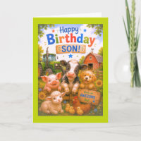 Happy Birthday Son Farm Animals