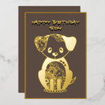 Happy Birthday Son Gold Foil Puppy Dog<br><div class="desc">A card for your son of a gold foil puppy dog</div>