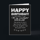 Happy birthday son in law card<br><div class="desc">son in law greeting cards,  funny son in law greeting cards</div>
