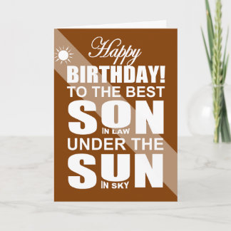 Happy birthday son in law card