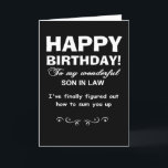 Happy birthday son in law thank you card<br><div class="desc">birthday greeting cards,  son in law birthday cards</div>