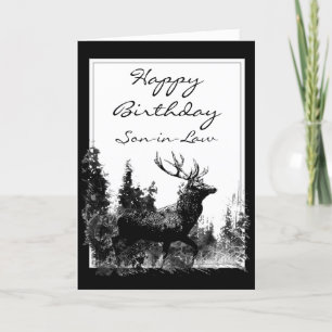 Happy Birthday Son-in-Law Vintage Stag, Deer Card