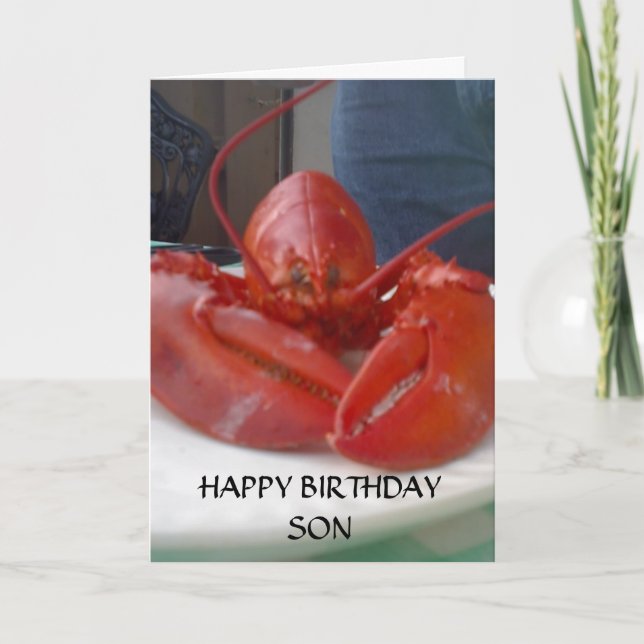 HAPPY BIRTHDAY SON (talking Lobster) Card (Front)
