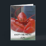 HAPPY BIRTHDAY SON (talking Lobster) Card<br><div class="desc">Send this TALKING LOBSTER to your son for his special day and let him know you are thinking of him and really hope he enjoys HIS DAY.</div>