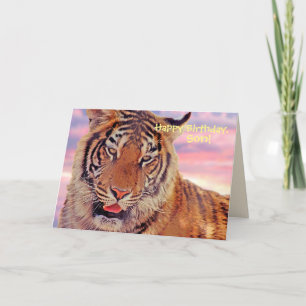 "Happy Birthday, Son" Tiger at Sunset Card