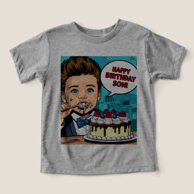 Happy Birthday, Son - Toddler's Birthday T-Shirt (Design Front)