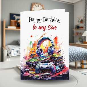 Happy Birthday Son Video Game Themed Card