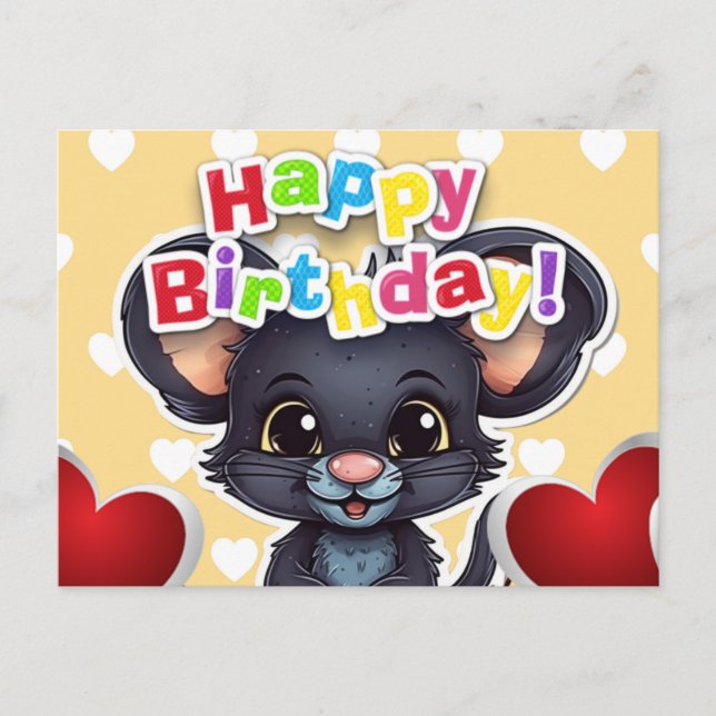 Happy birthday! souris postcard (Front)