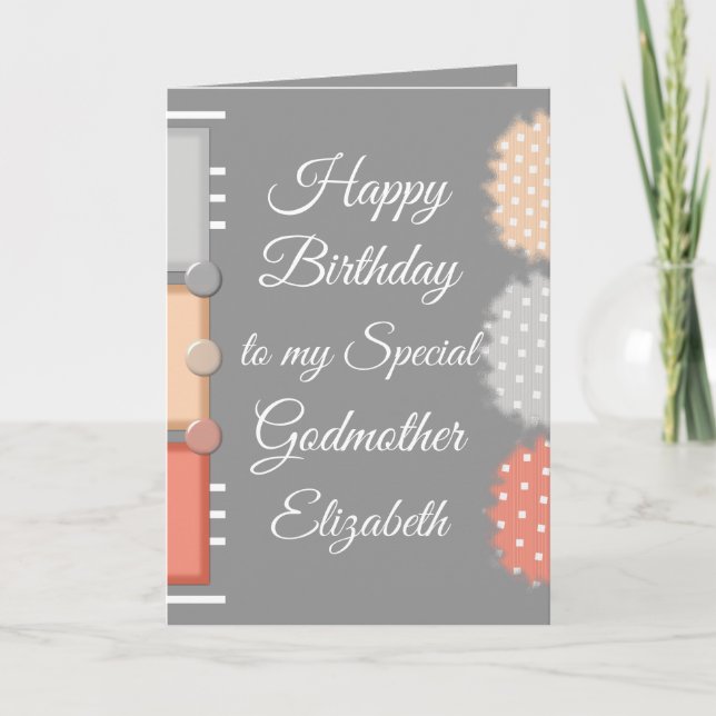 Happy Birthday special Godmother gray Card (Front)