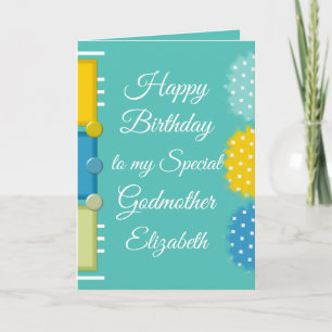 Happy Birthday special Godmother green Card