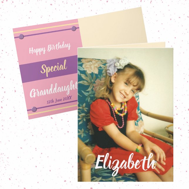 Happy Birthday special Granddaughter photo Card (Creator Uploaded)