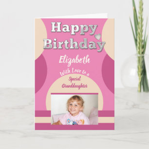 Happy Birthday special Granddaughter pink photo Card