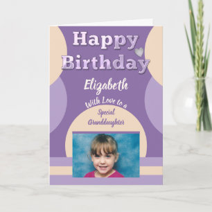 Happy Birthday special Granddaughter purple photo Card