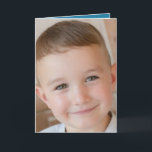 Happy Birthday special Grandson blue photo Card<br><div class="desc">Replace the photo on the front.
Add your message inside.
Happy Birthday special Grandson.
Inside designed in blue and white.</div>