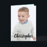 Happy Birthday special Grandson photo Card<br><div class="desc">Replace the photo on the front and the name. Add/replace the text inside Happy Birthday special Grandson. Inside designed in purple and turquoise. **If the black text on the front doesn't show up against your photo, click on personalise/personalise this template, scroll down then 'Click to customise further' to change the...</div>
