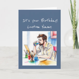 Happy Birthday  Special Watercolor Artist Humor Card