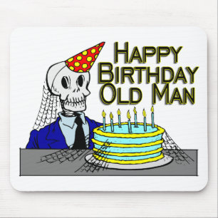 Happy Birthday Spider Web Old Man Mouse Pad
