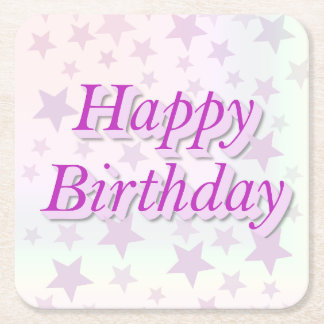 Happy Birthday! Square Paper Coaster