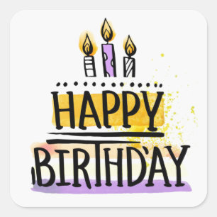 Happy Birthday Square Sticker