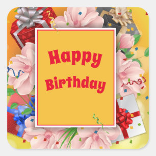 Happy Birthday  Square Sticker
