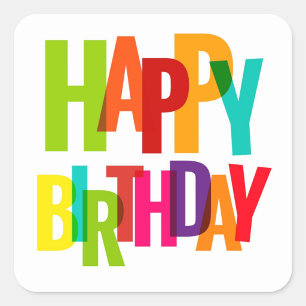 Happy Birthday  Square Sticker