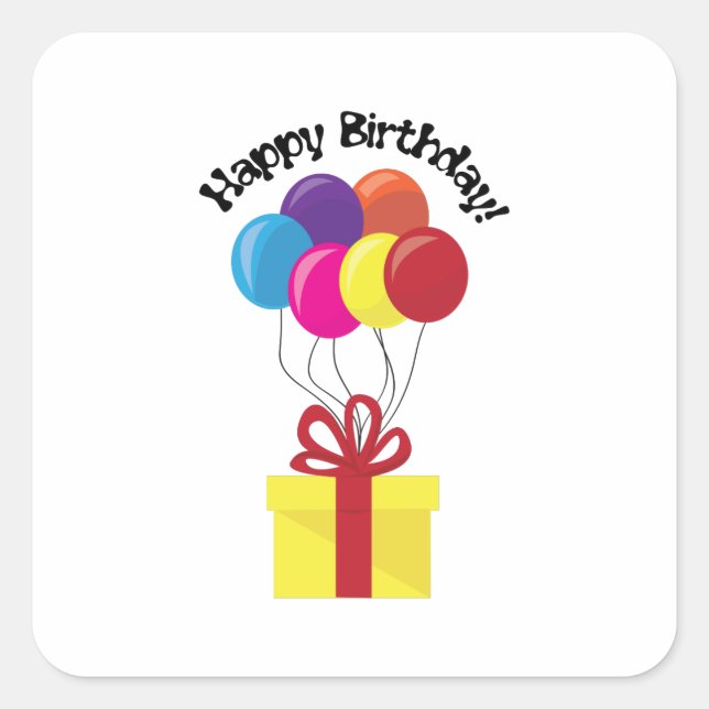 Happy Birthday! Square Sticker (Front)