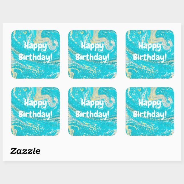 Happy Birthday! Square Sticker (Sheet)