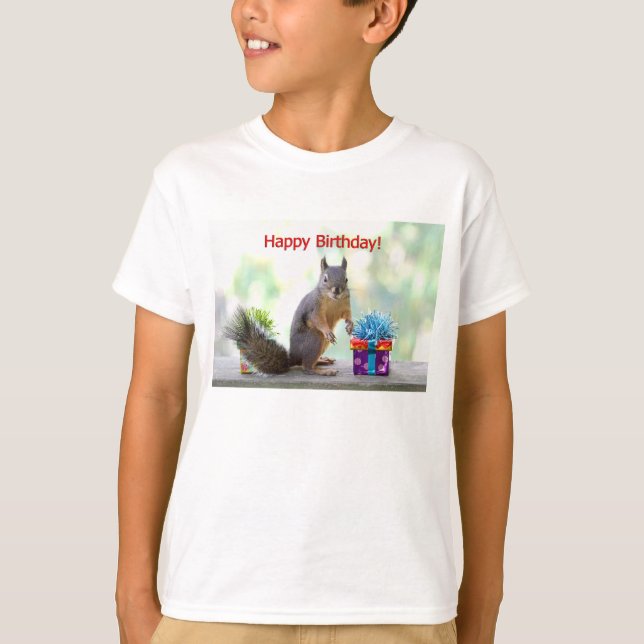 Happy Birthday Squirrel T-Shirt (Front)