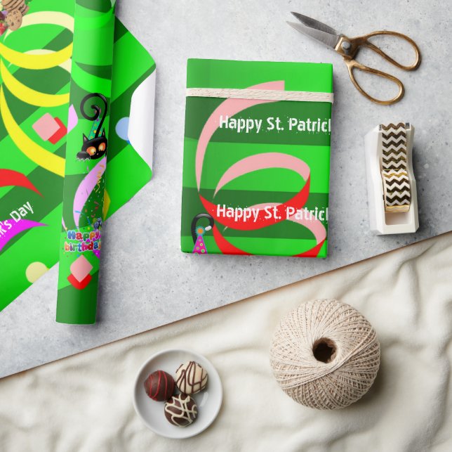 Happy Birthday St. Patrick's Day Wrapping Paper  (Crafts)
