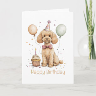 Happy Birthday Standard Poodle Dog Card